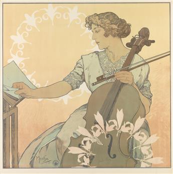 ALPHONSE MUCHA (1860-1939). ZDENKA CERNY. 1913. Image panel: 42x42 inches, 108x108 cm, Text panel: 31x42 inches, 80x108 cm. V. Neubert